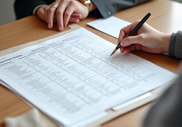 Consultant reviewing compliance documents